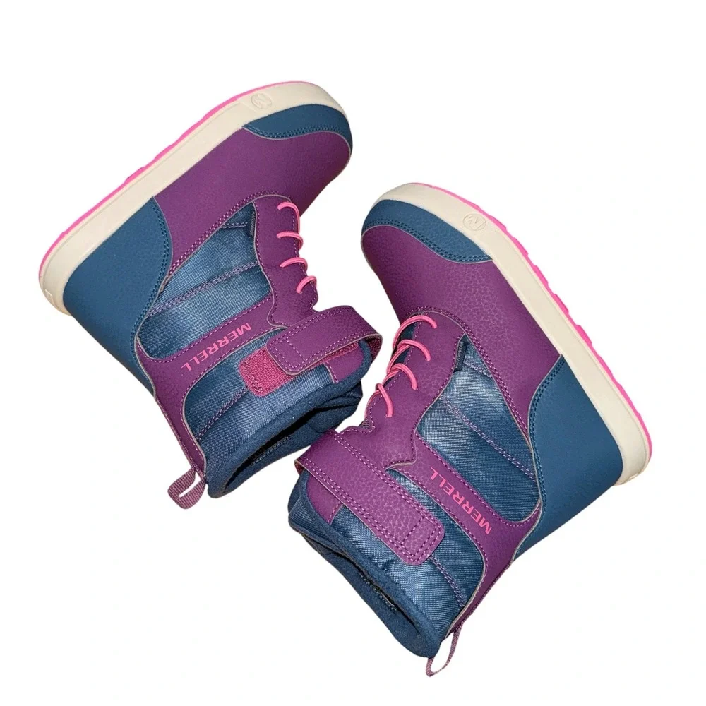 NEW Merrell Snow Ridge Little Kids 1M Winter Boots Purple Waterproof Insulated